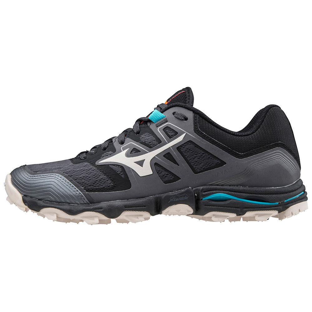 Mizuno Women's Wave Hayate 6 Trail Running Shoes Black/Grey/Blue (J1GK207254-XFP)